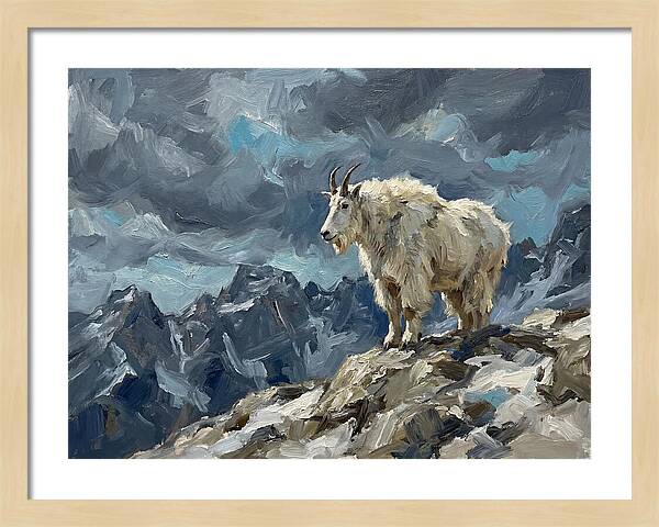 Mountain Goat On A Rocky Summit