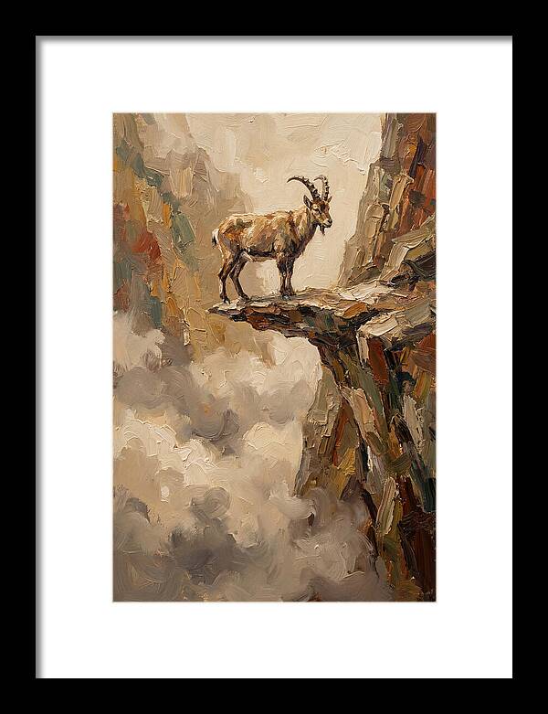 Mountain Goat On Rocky Ledge