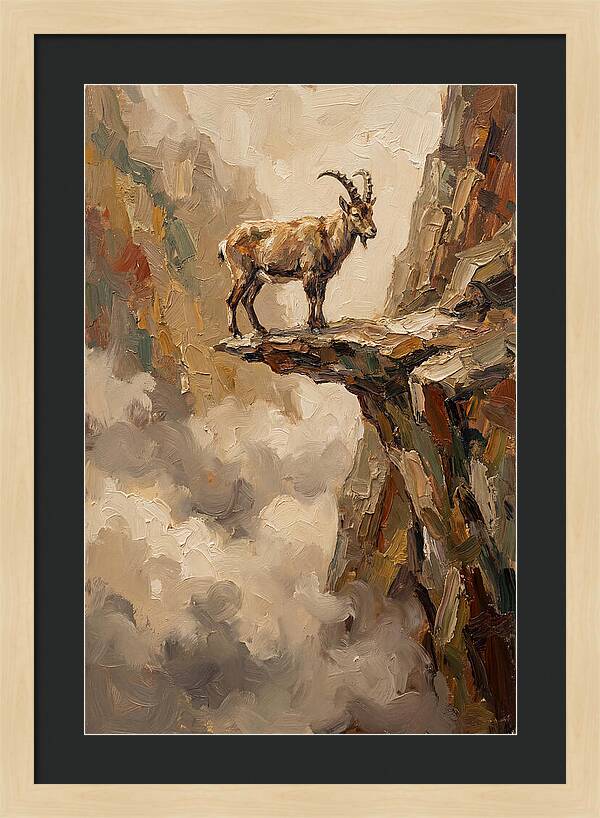 Mountain Goat On Rocky Ledge