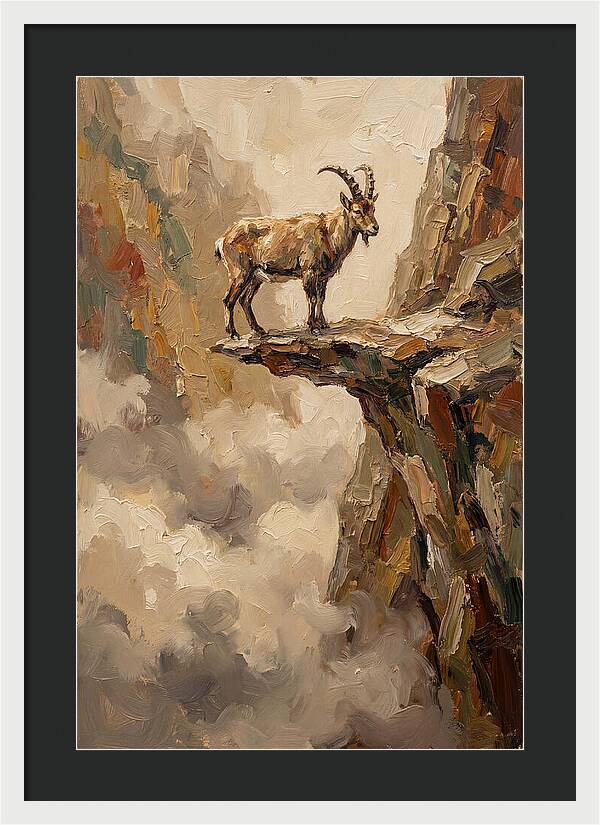 Mountain Goat On Rocky Ledge