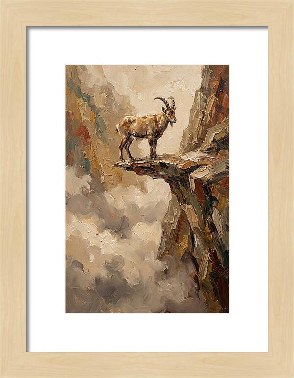Mountain Goat On Rocky Ledge