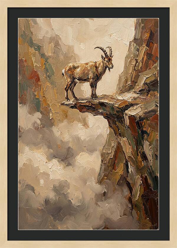 Mountain Goat On Rocky Ledge
