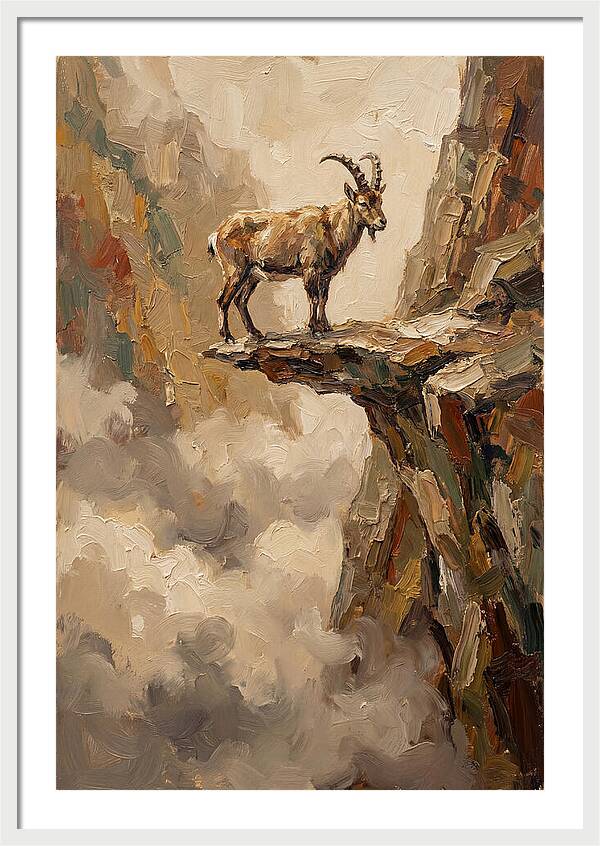 Mountain Goat On Rocky Ledge