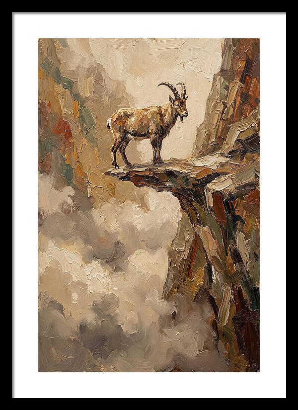 Mountain Goat On Rocky Ledge