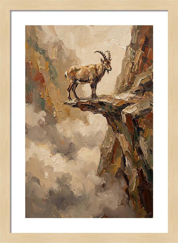 Mountain Goat On Rocky Ledge
