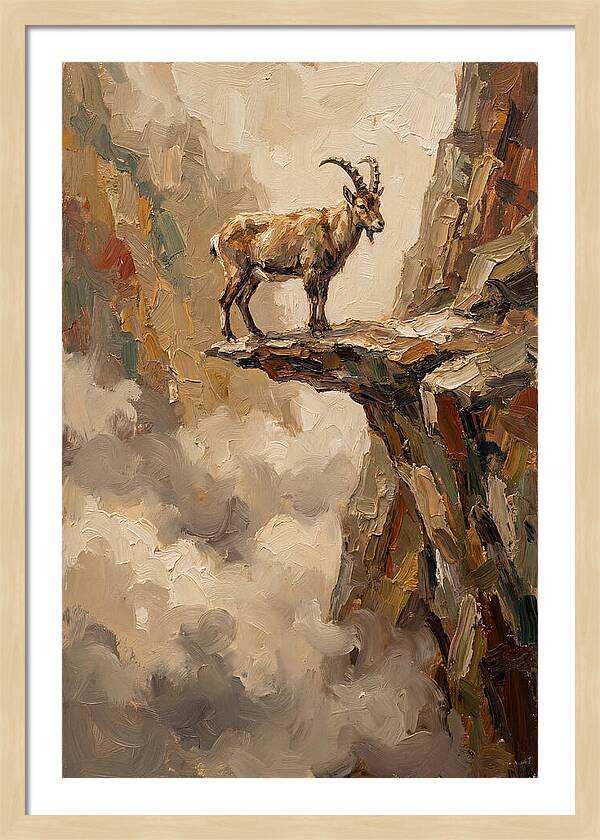 Mountain Goat On Rocky Ledge
