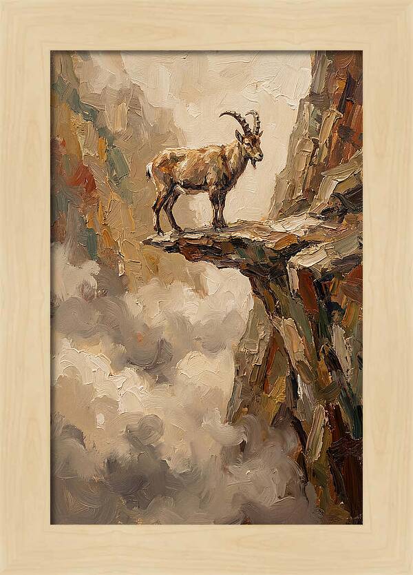 Mountain Goat On Rocky Ledge