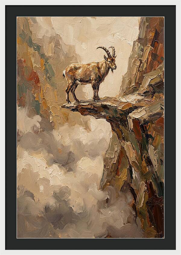 Mountain Goat On Rocky Ledge