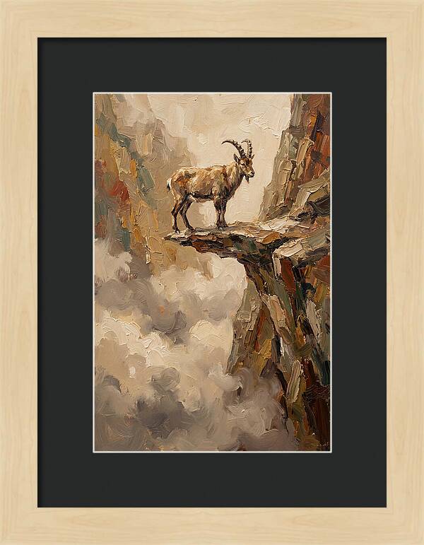Mountain Goat On Rocky Ledge