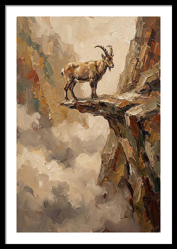 Mountain Goat On Rocky Ledge