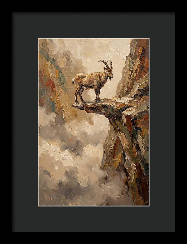 Mountain Goat On Rocky Ledge