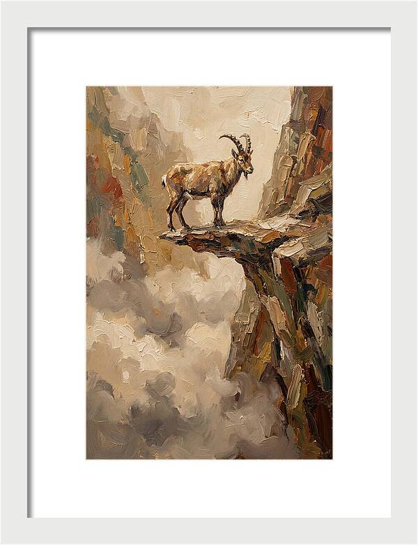 Mountain Goat On Rocky Ledge