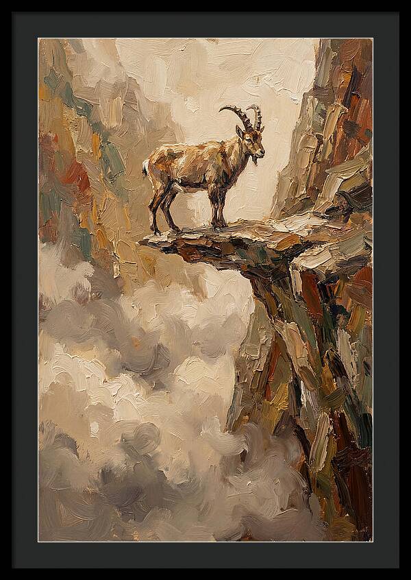 Mountain Goat On Rocky Ledge