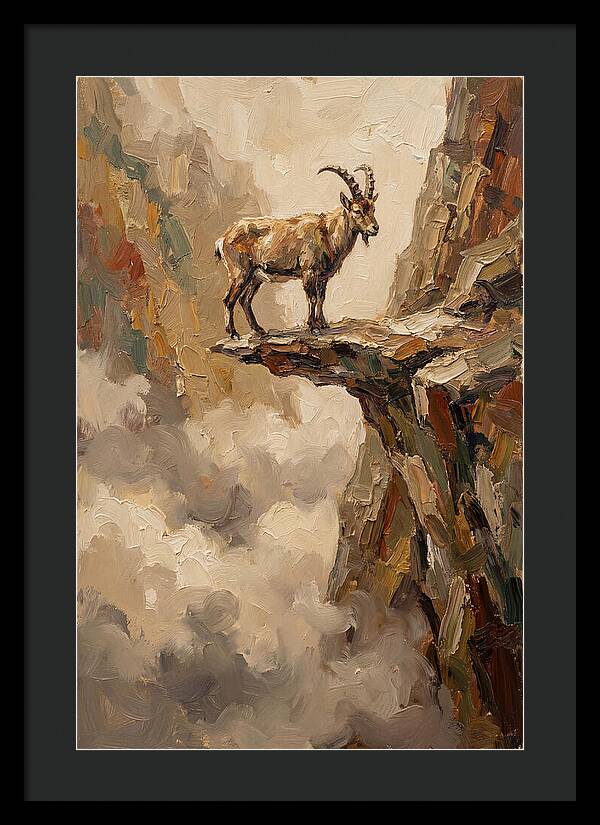 Mountain Goat On Rocky Ledge