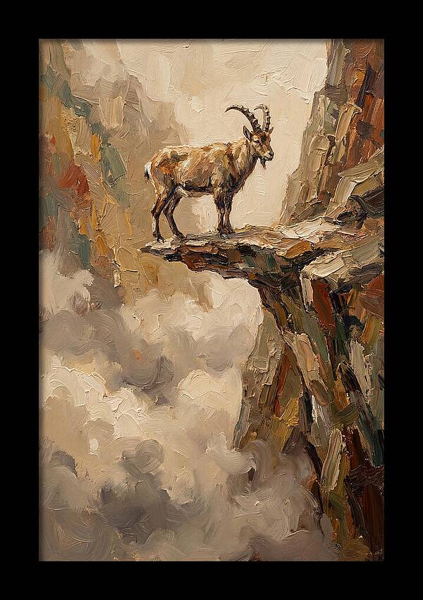 Mountain Goat On Rocky Ledge