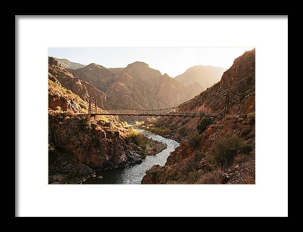 Mountain Gorge With Suspension Bridge