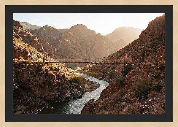 Mountain Gorge With Suspension Bridge