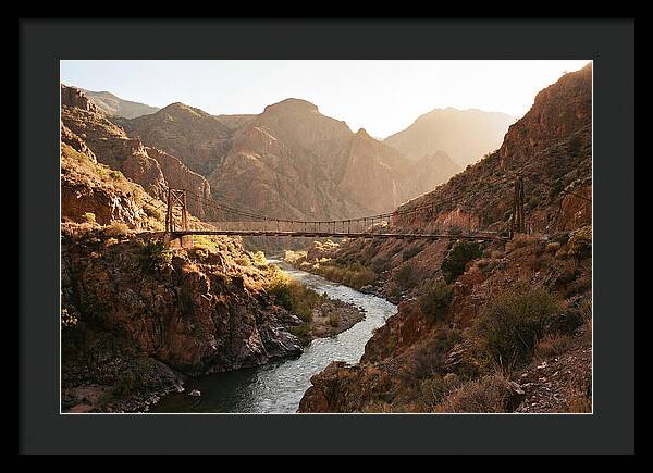 Mountain Gorge With Suspension Bridge