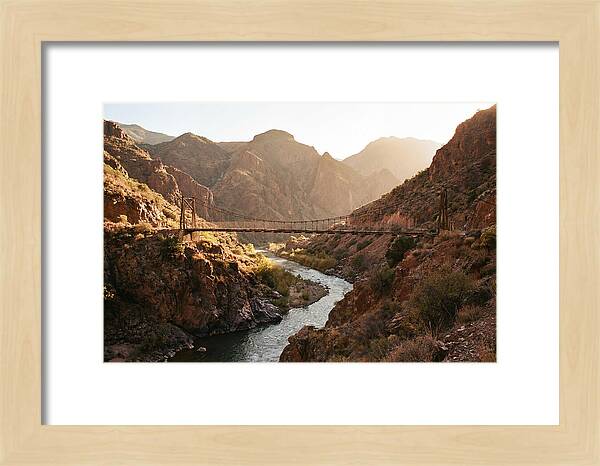 Mountain Gorge With Suspension Bridge