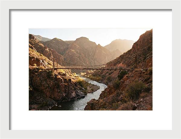 Mountain Gorge With Suspension Bridge