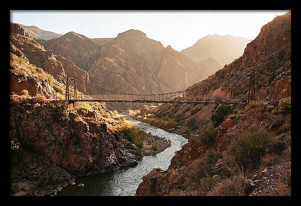 Mountain Gorge With Suspension Bridge