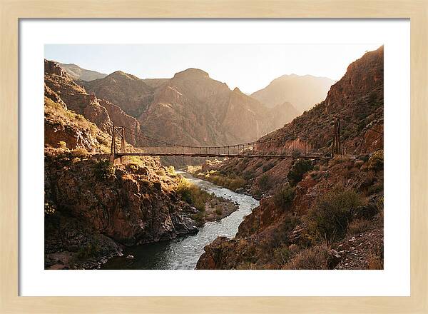 Mountain Gorge With Suspension Bridge
