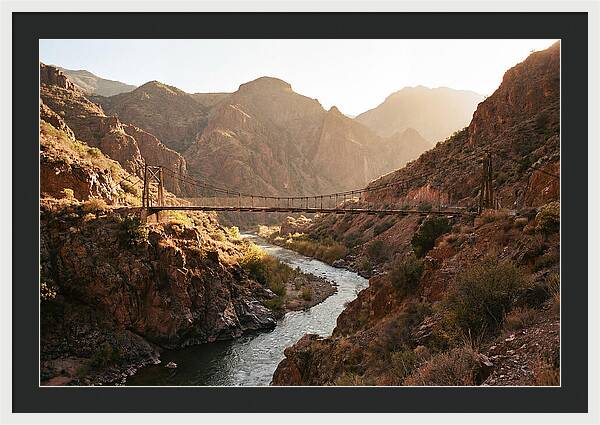 Mountain Gorge With Suspension Bridge