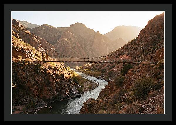 Mountain Gorge With Suspension Bridge