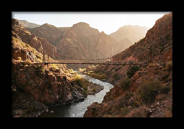 Mountain Gorge With Suspension Bridge
