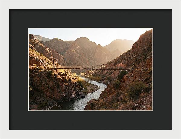 Mountain Gorge With Suspension Bridge
