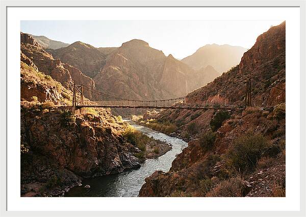 Mountain Gorge With Suspension Bridge