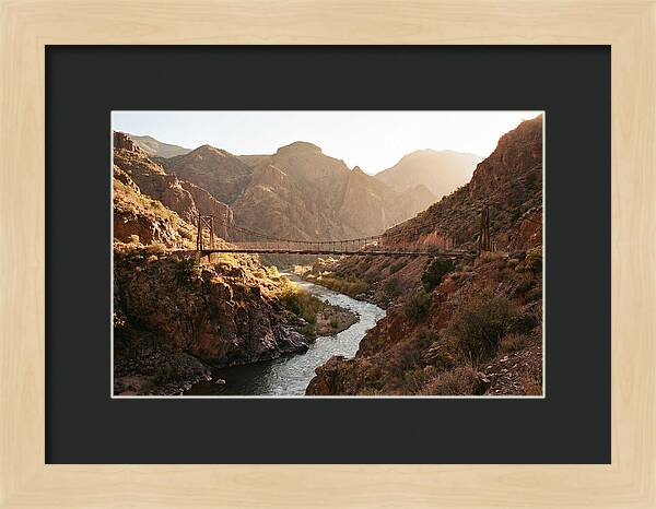 Mountain Gorge With Suspension Bridge