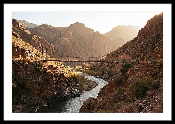 Mountain Gorge With Suspension Bridge