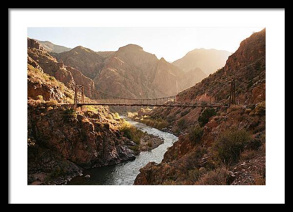 Mountain Gorge With Suspension Bridge