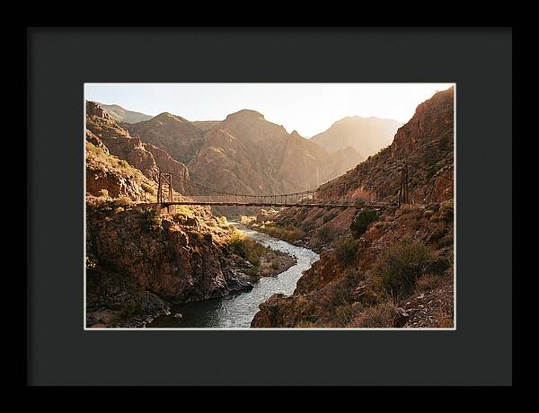 Mountain Gorge With Suspension Bridge