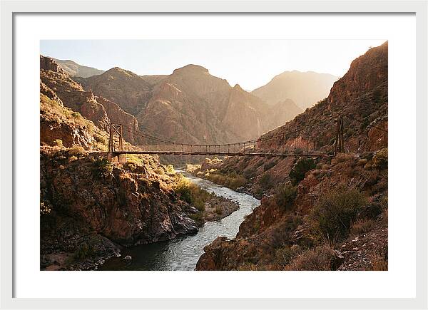 Mountain Gorge With Suspension Bridge