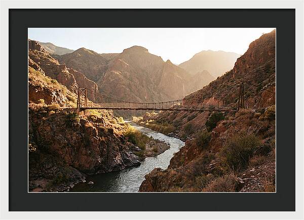 Mountain Gorge With Suspension Bridge