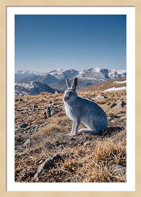 Mountain Hare In Winter Coat