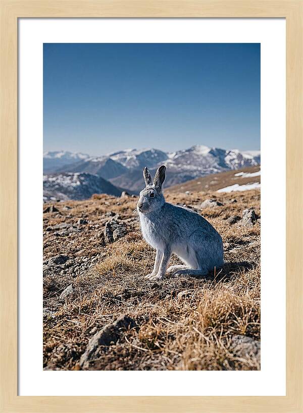 Mountain Hare In Winter Coat