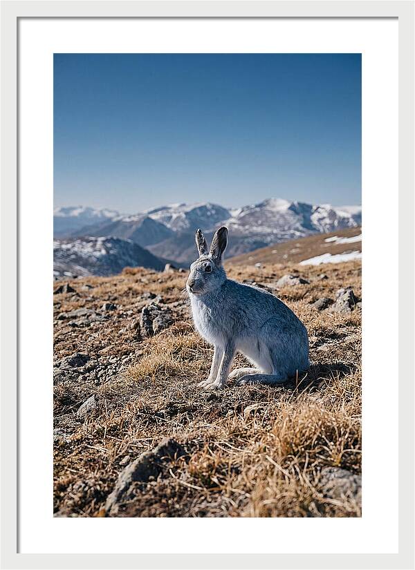 Mountain Hare In Winter Coat