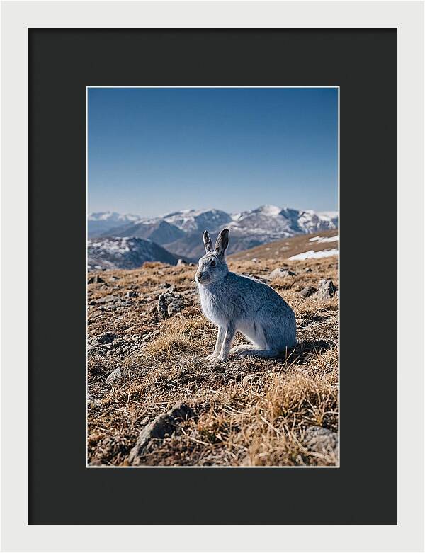 Mountain Hare In Winter Coat