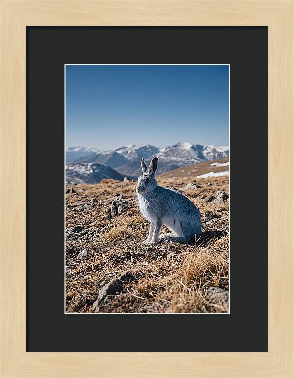 Mountain Hare In Winter Coat