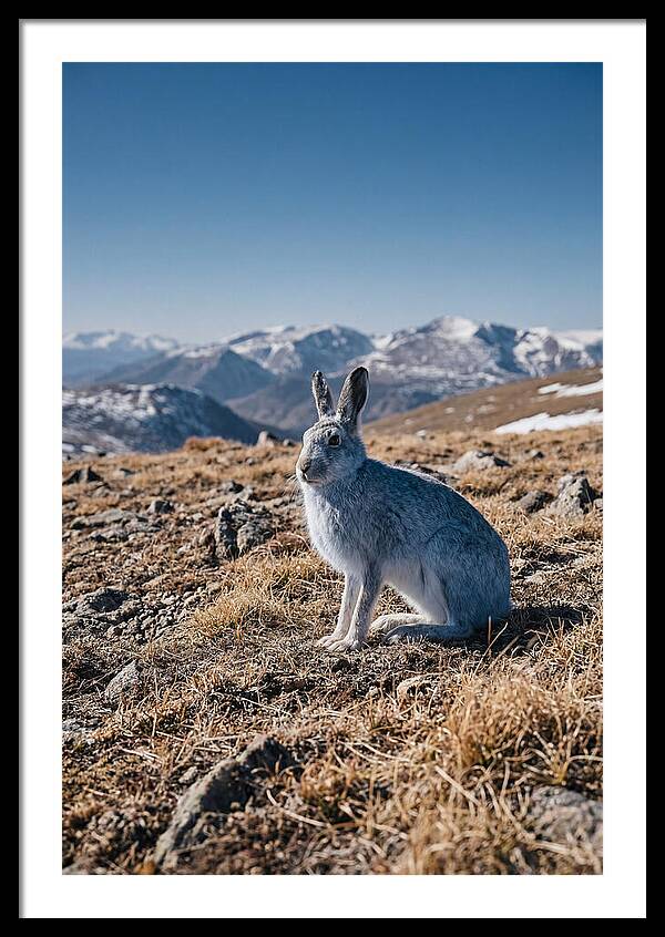 Mountain Hare In Winter Coat