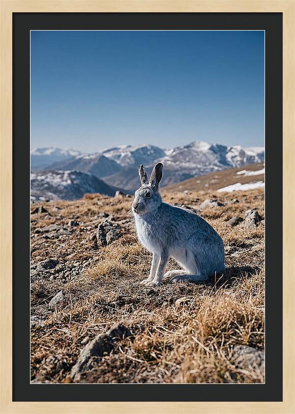 Mountain Hare In Winter Coat
