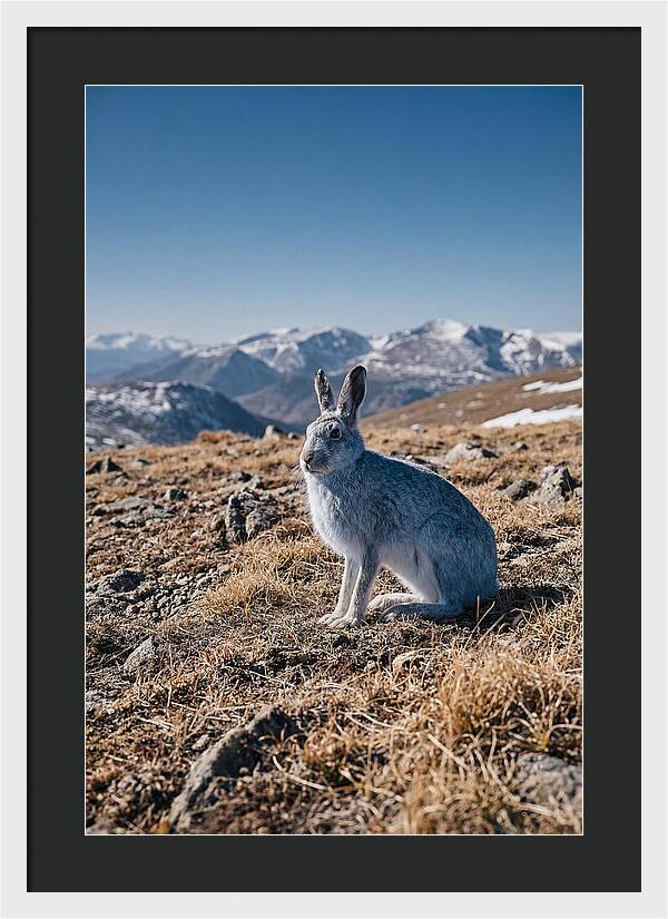 Mountain Hare In Winter Coat