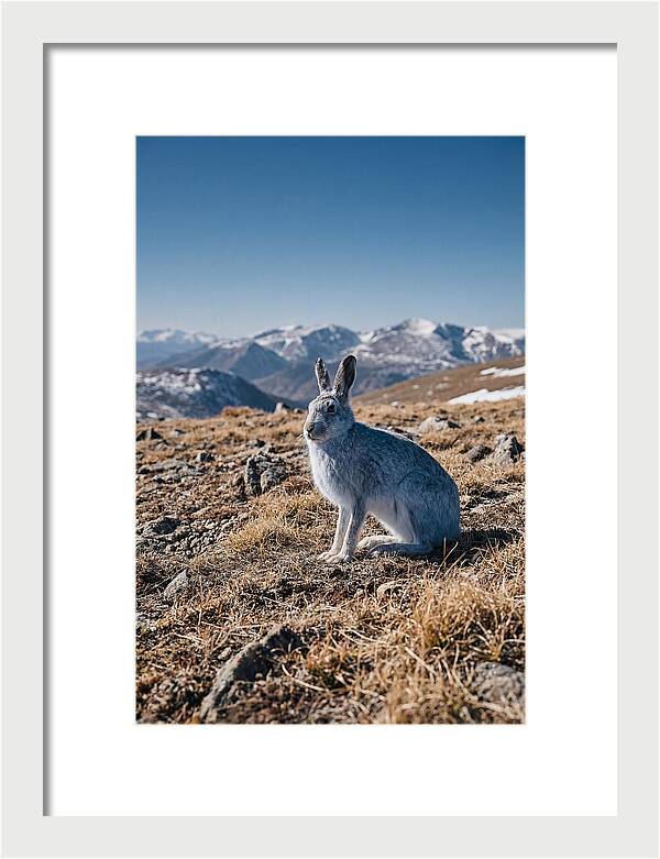 Mountain Hare In Winter Coat