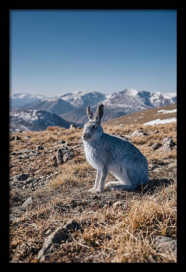 Mountain Hare In Winter Coat