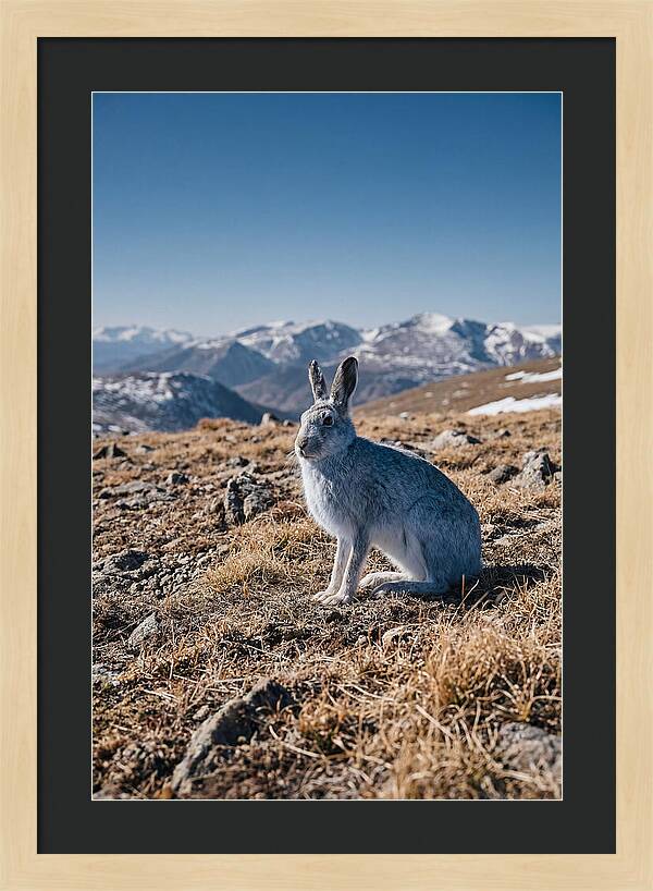 Mountain Hare In Winter Coat
