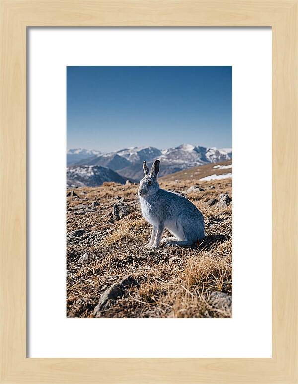 Mountain Hare In Winter Coat