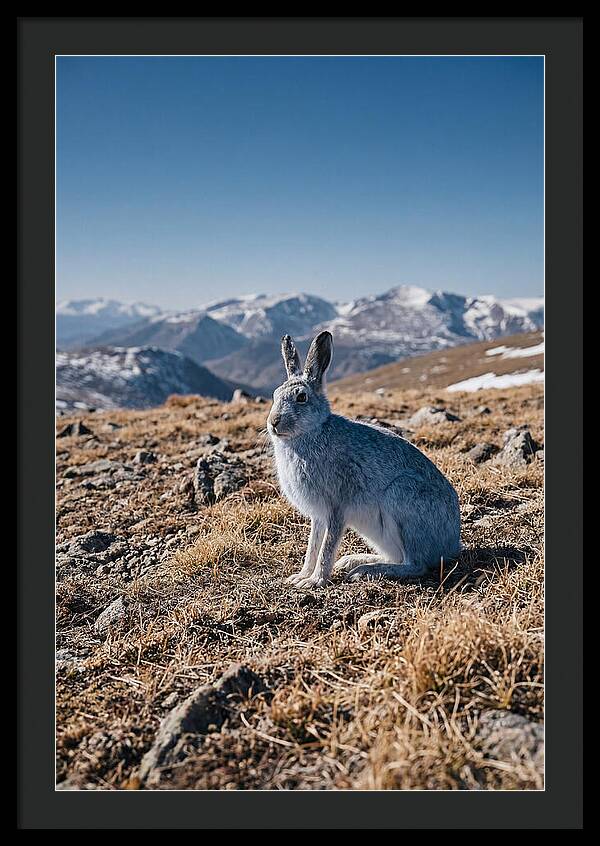 Mountain Hare In Winter Coat